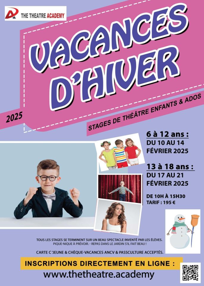 Nos stages pour enfants et ados des vacances d'hiver